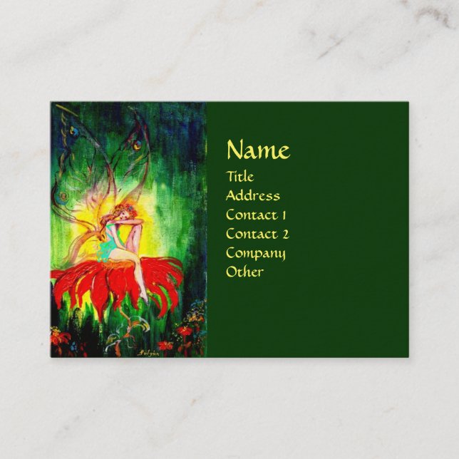FAIRY DREAMING ON THE FLOWER BUSINESS CARD (Front)