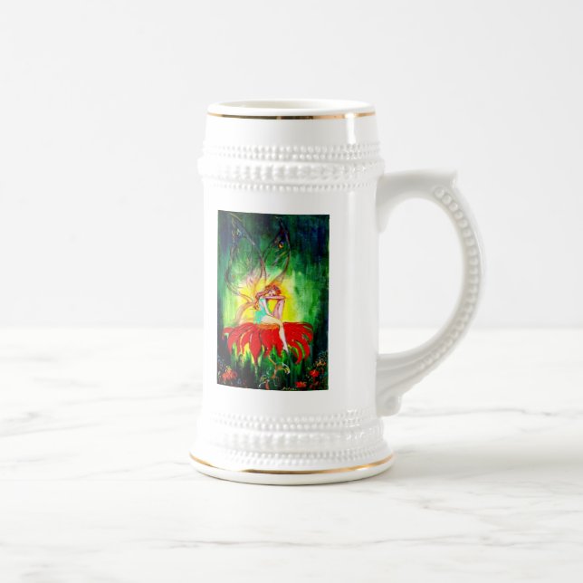 FAIRY DREAMING ON THE FLOWER Fantasy Beer Stein (Right)
