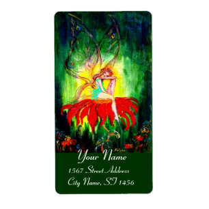 FAIRY DREAMING ON THE FLOWER LABEL