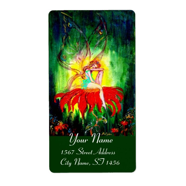 FAIRY DREAMING ON THE FLOWER LABEL (Front)