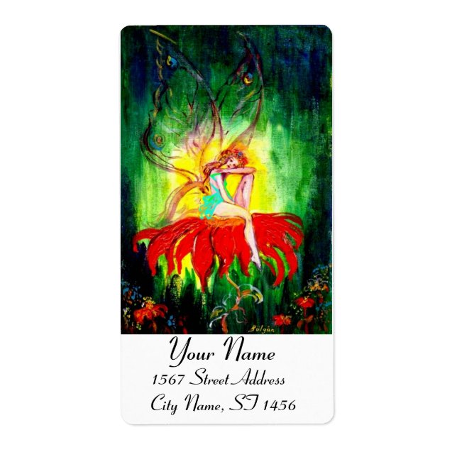 FAIRY DREAMING ON THE FLOWER LABEL (Front)