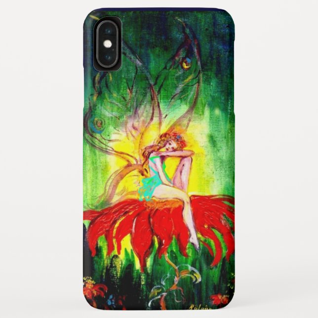 FAIRY DREAMING ON THE RED  FLOWER green yellow Case-Mate iPhone Case (Back)