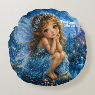 Fairy Dreams Come True Round Pillow