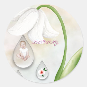 Fairy droplets round stickers