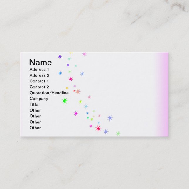 Fairy Dust Custom Business Card (Front)