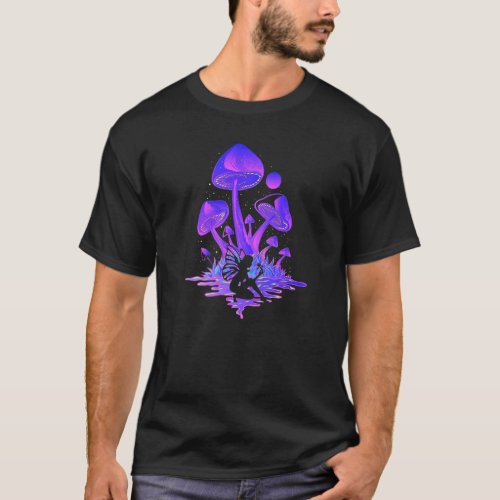 Fairy Dust Mushrooms Rose Fairycore Goblincore Fae T_Shirt