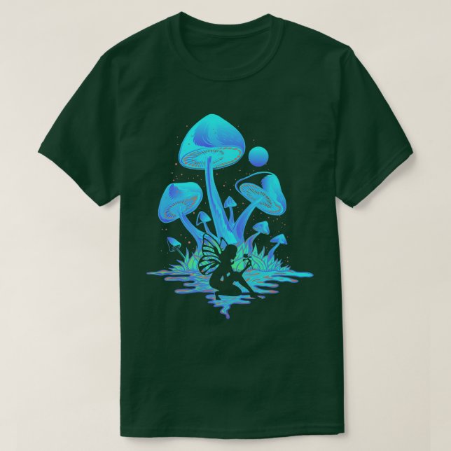Fairy Dust Mushrooms Rose Fairycore Goblincore Fae T-Shirt (Design Front)