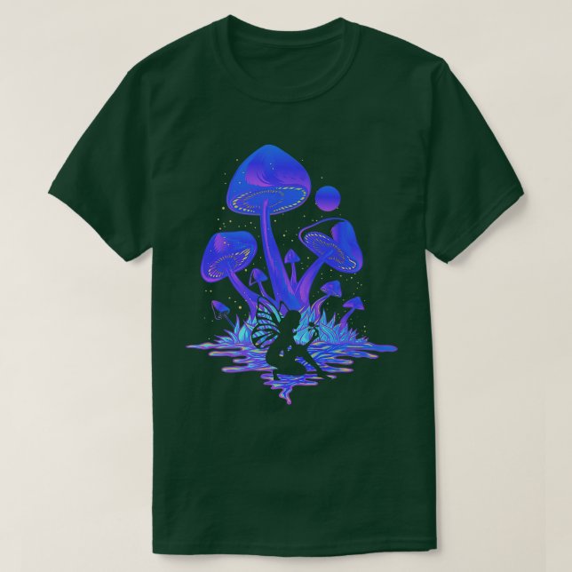 Fairy Dust Mushrooms Rose Fairycore Goblincore Fae T-Shirt (Design Front)