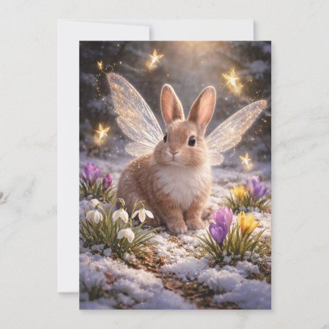 Fairy Easter Bunny Holiday Card (Front)