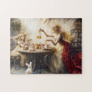 Fairy Easter Tea Party Honey & Bunnies Spring Magi Jigsaw Puzzle