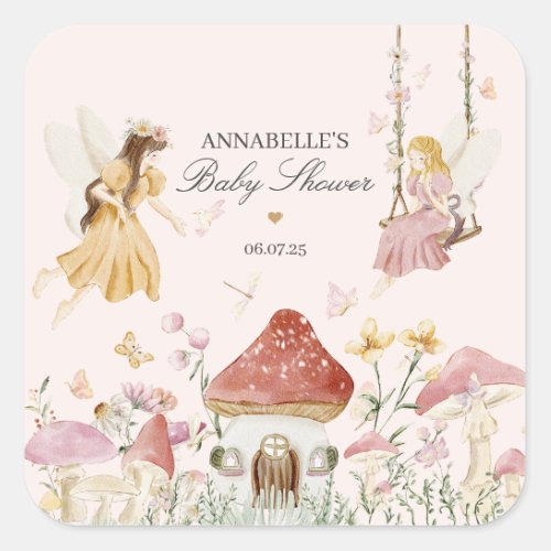 Fairy Enchanted Baby Shower Favor Sticker