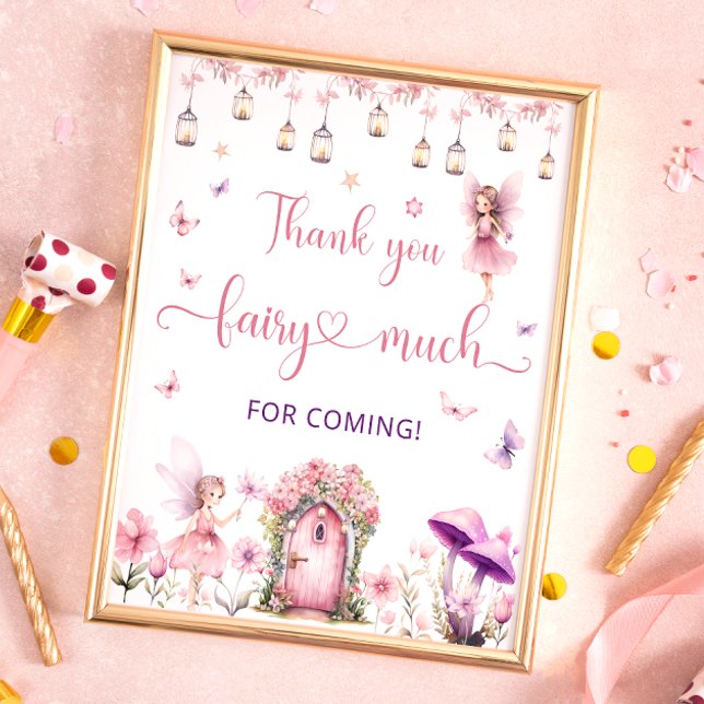 Fairy Enchanted Forest Birthday Thank You Poster (Creator Uploaded)