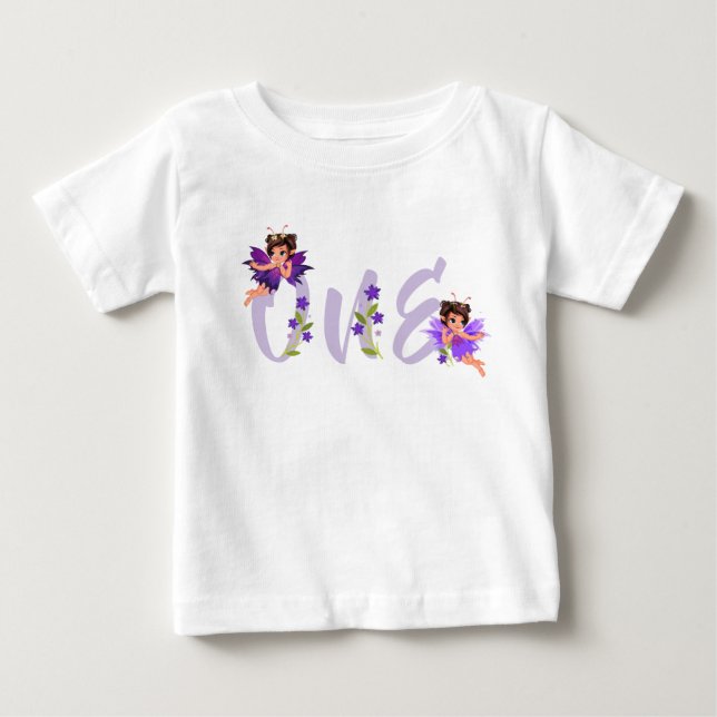 Fairy Enchanted Forest Girl One Birthday Baby  T-Shirt (Front)