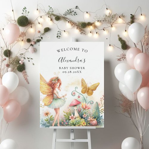 Fairy Enchanted Garden Baby Shower Welcome Sign