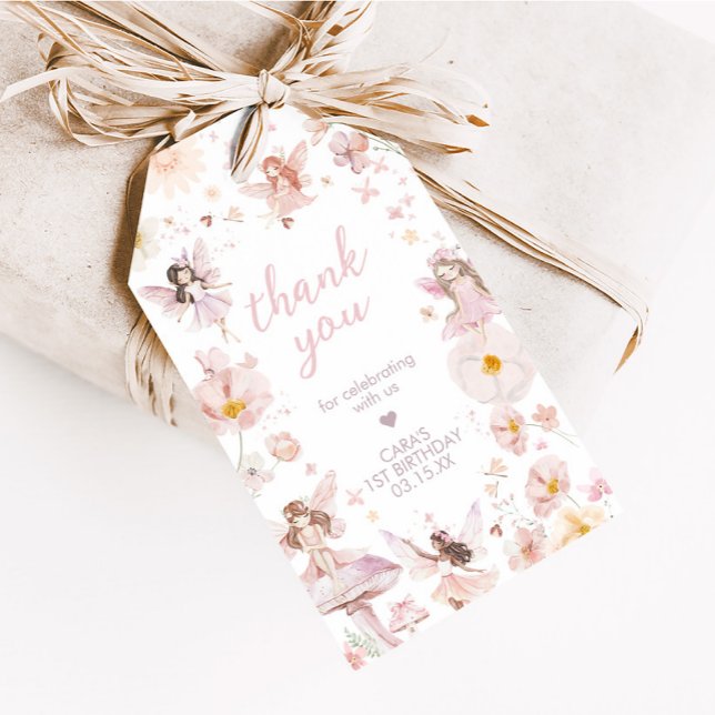 Fairy Enchanted Garden Birthday Party Favor Tags (Enchanted Garden Fairy Birthday Party Favor Tags)