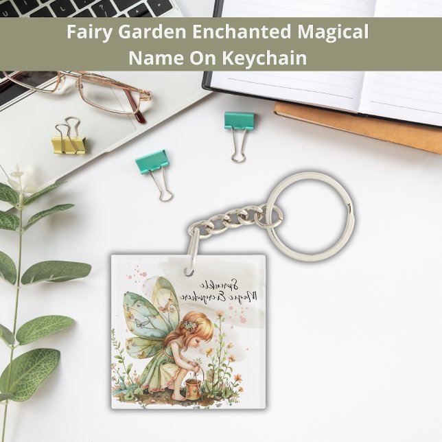 Fairy Enchanted Garden Name On Wildflowers Keychain (Creator Uploaded)