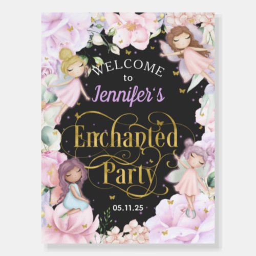 Fairy Enchanted Garden Party Birthday welcome sign