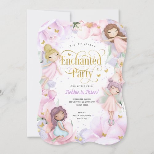 Fairy Enchanted Party Garden Flower girl birthday Invitation
