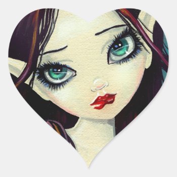 Fairy Eyes Heart Stickers by robmolily at Zazzle