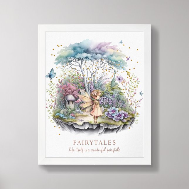 Fairy Fairytales Saying framed art (Framed Front)