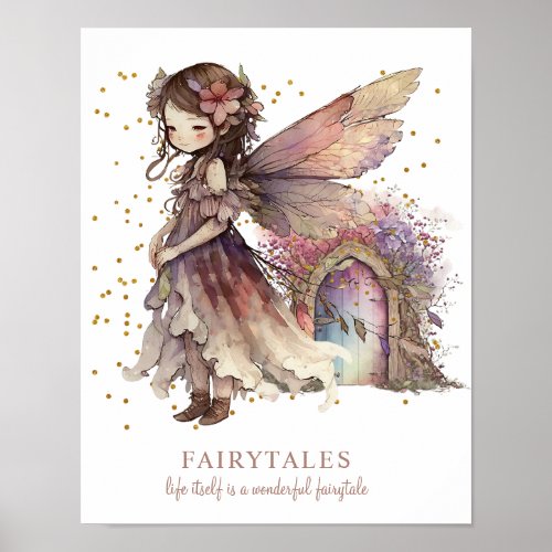 Fairy Fairytales Saying Girls Room Poster