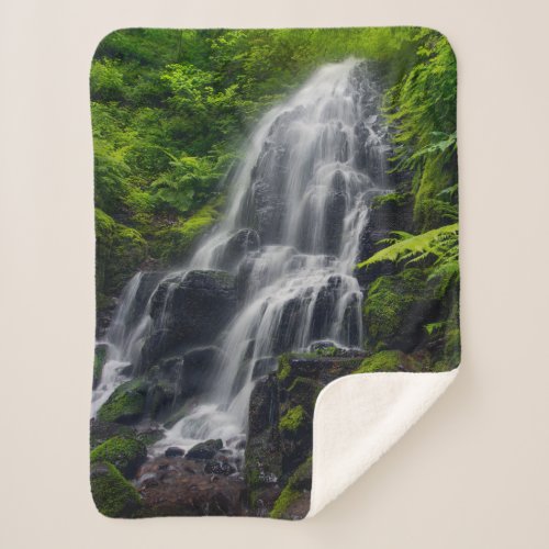 Fairy Falls  Colombia River Gorge Oregon Sherpa Blanket