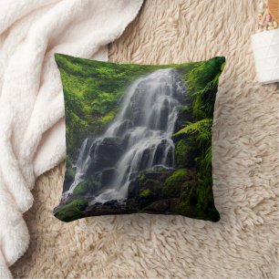 Fairy Falls Colombia River Gorge Oregon. Throw Pillow