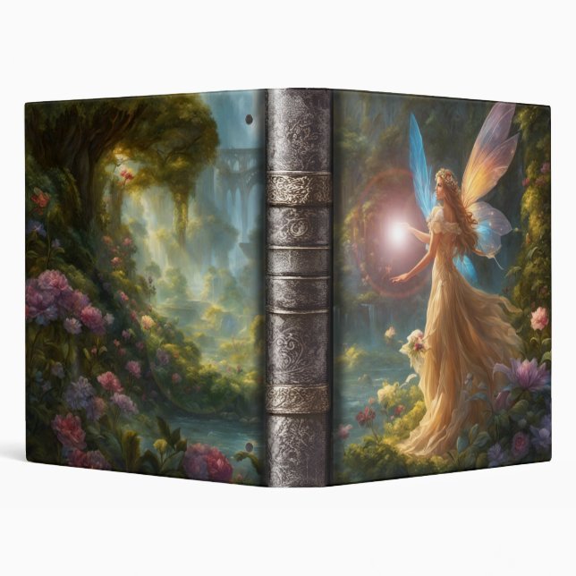 Fairy Fantasy no.1 Fine Art Faux Leather 3 Ring Binder (Background)