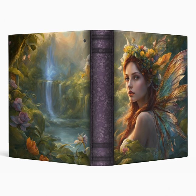 Fairy Fantasy no.2 Fine Art Faux Leather 3 Ring Binder (Background)