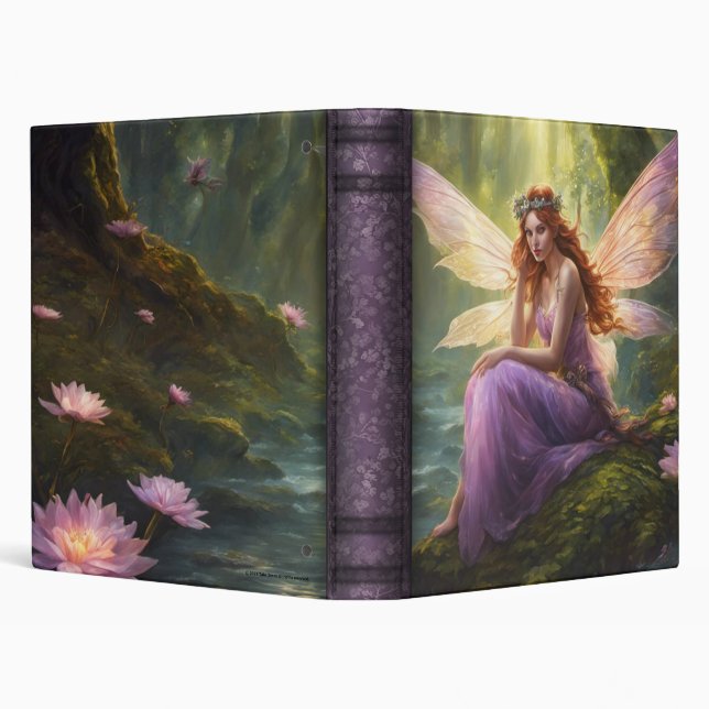 Fairy Fantasy no.3 Fine Art Faux Leather 3 Ring Binder (Background)