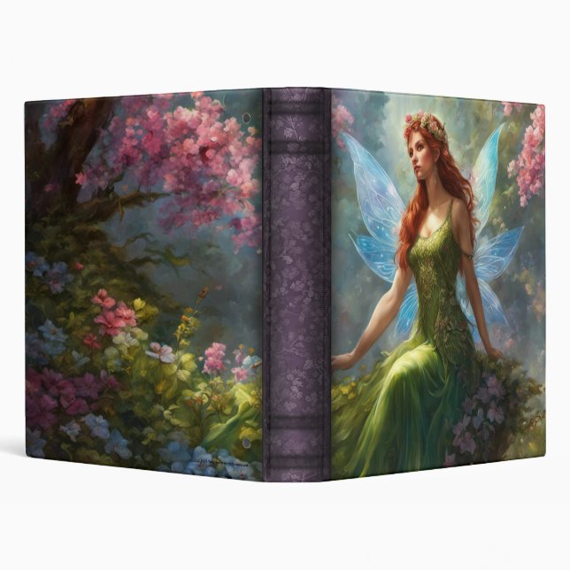 Fairy Fantasy no.4 Fine Art Faux Leather 3 Ring Binder (Background)