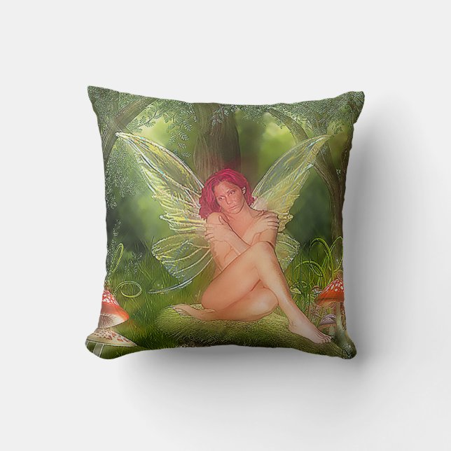 Fairy Fantasy Throw Pillow (Front)