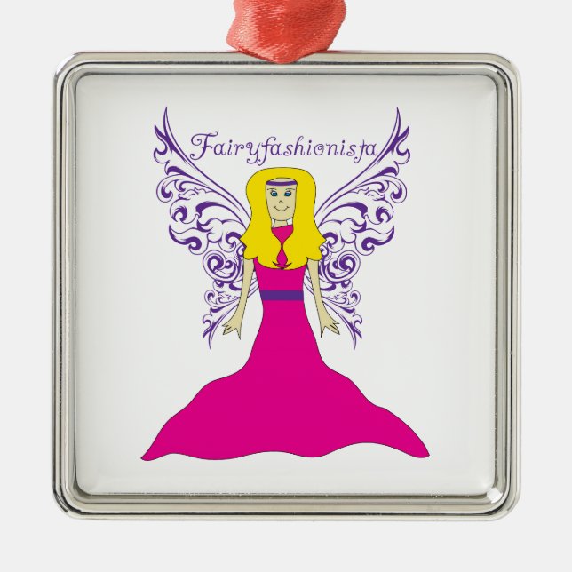 Fairy Fashionista Metal Ornament (Front)
