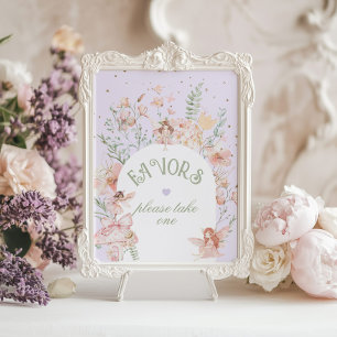 Fairy Favors Whimsical Purple 1st Birthday Poster