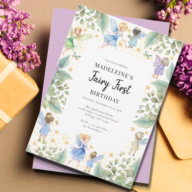 Fairy First 1st Birthday Magical Garden Invitation (Creator Uploaded)