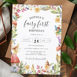 Fairy First Birthday 1st Birthday Invitation