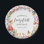 Fairy First Birthday 1st Birthday  Paper Plates<br><div class="desc">Matching Collection in the Little Bayleigh Store!</div>