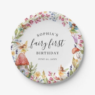 Fairy First Birthday 1st Birthday Paper Plates