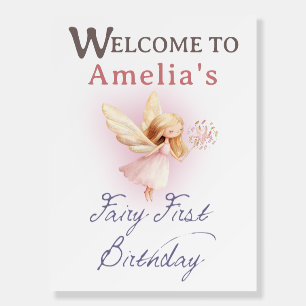 Fairy First Birthday 1st Birthday Welcome  Foam Board