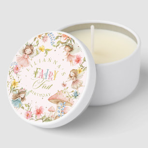 Fairy First Birthday Colorful Bright Wildflower Mini Candle Favors