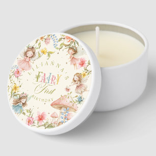 Fairy First Birthday Colorful Bright Wildflower Mini Candle Favors