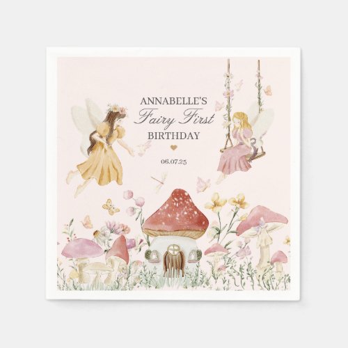 Fairy First Birthday Enchanted Dessert Tableware Napkins