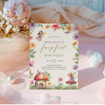 Fairy First Birthday Enchanted Forest Floral Girl  Invitation<br><div class="desc">The invitation features a fairy-enchanted forest floral design for a first birthday.</div>