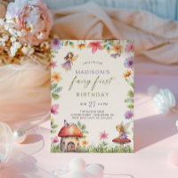 Fairy First Birthday Enchanted Forest Floral Girl