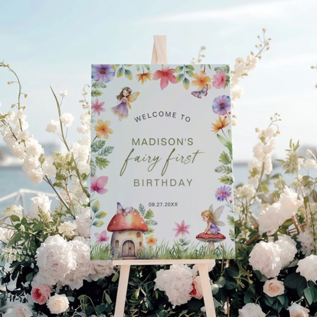 Fairy First Birthday Enchanted Forest Welcome Foam Board (Creator Uploaded)