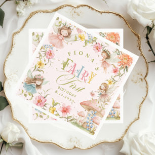 Fairy First Birthday Enchanted Garden Bright Napkins