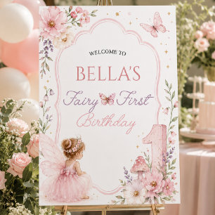 Fairy First Birthday   Enchanted Garden   Fairy Poster