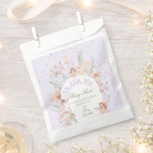 Fairy First Birthday Enchanted garden Lilac Favor Bag