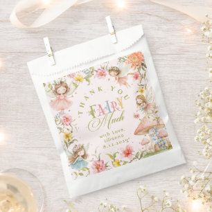 Fairy First Birthday Enchanted Garden Thank you Favor Bag