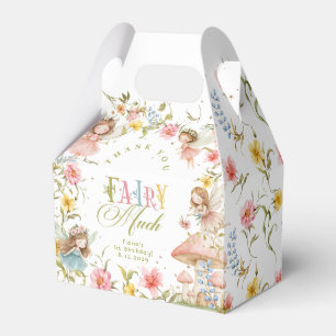 Fairy First Birthday Enchanted Garden Thank you Favor Boxes